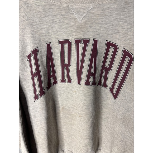 Vintage Harvard University Crewneck Sweatshirt Mens Gray Gear For Sports - Picture 2 of 10